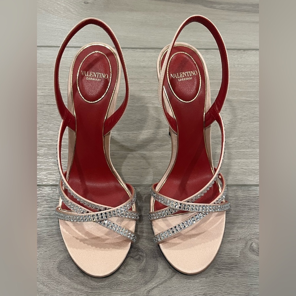 Valentino Garavani Dans Le Foyer Satin Sandal With Crystals 105 mm Size EU 38 - Picture 4 of 15
